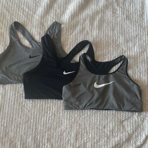 Nike Women's Sports Bra Trio - Black and Gray. Size XL.